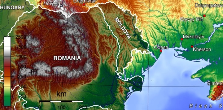 harta topografica europa de est